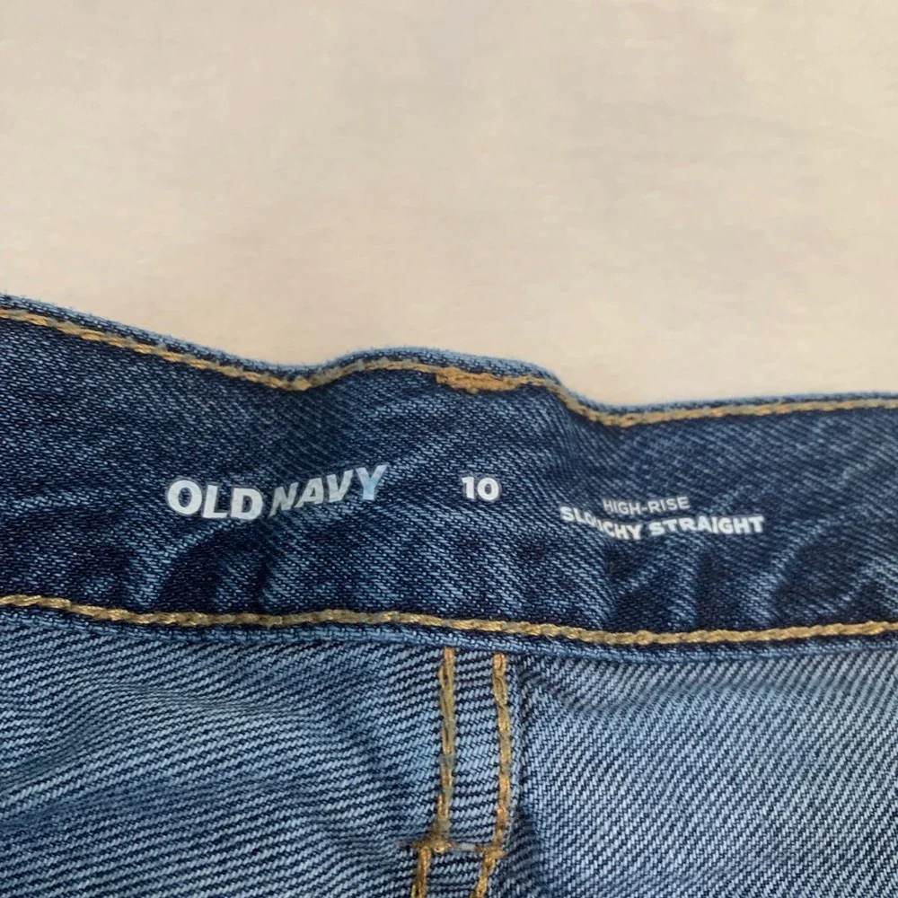 Old Navy High Rise Slouchy‎ Straight Denim Jean Shorts Women's Size 10 Blue